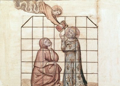 Ms 1779 fol.76v St. Louis imprisoned, from Memoires pour la vie de saint Louis, compiled by Nicolas Claude Fabri de Peiresc by French School